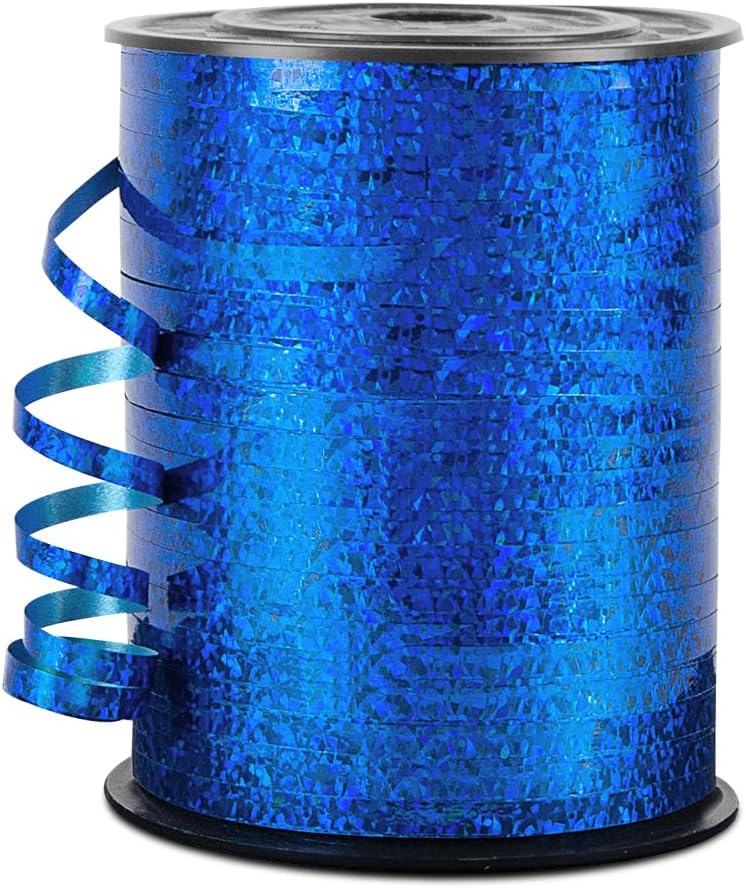 HimBen 500 Yards Curling Ribbon for Gift Wrapping, 3/16" Balloon String for Christmas Valentine Birthday Wedding Party Festival Decoration, Crafts, Flower Bouquet(Laser Blue) - Image 1